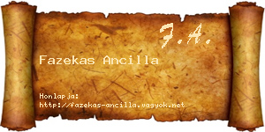 Fazekas Ancilla névjegykártya