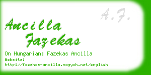 ancilla fazekas business card